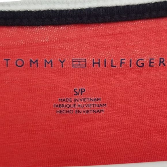 Tommy Hilfiger Women Size Small Short Sleeve Red White Blue Top - Fourth of July - Picture 7 of 9